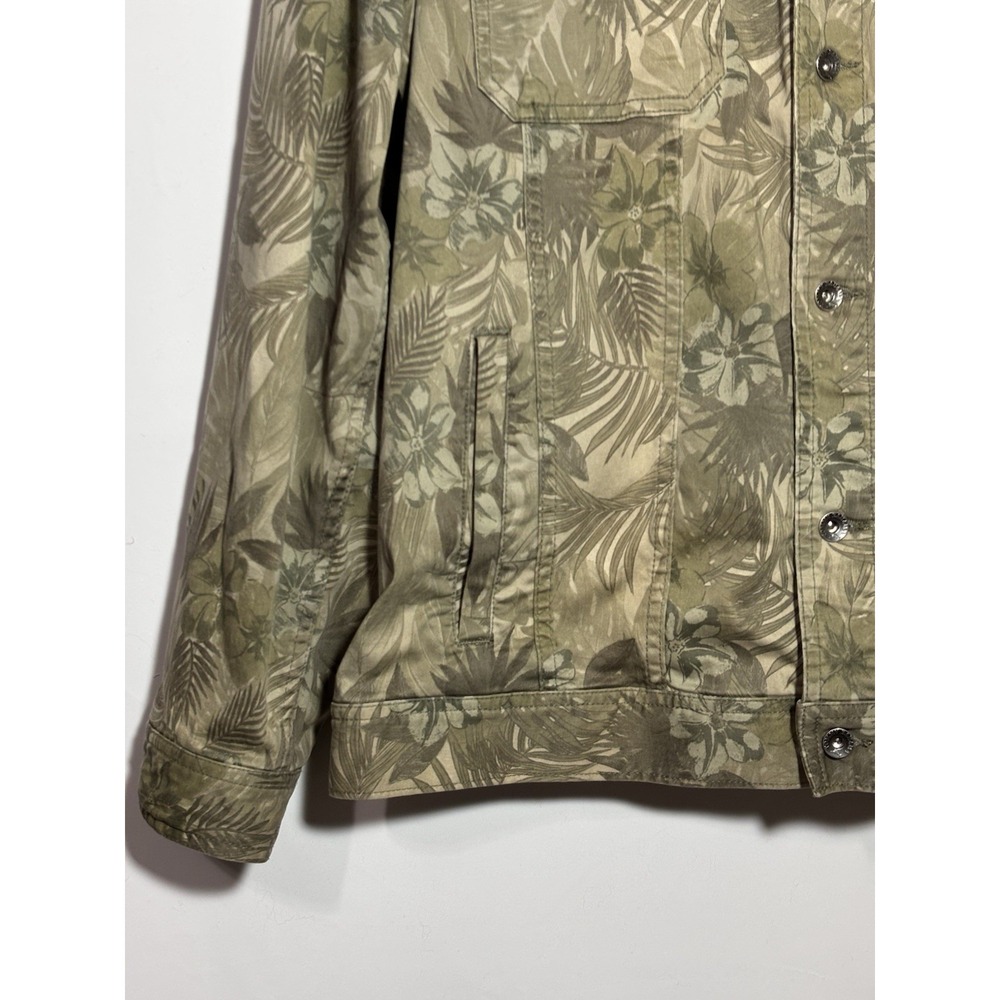 Tommy Bahama Mens XXLT Tea Leaf Camo Print Trucker Jacket Olive Green Safari - Picture 2 of 11
